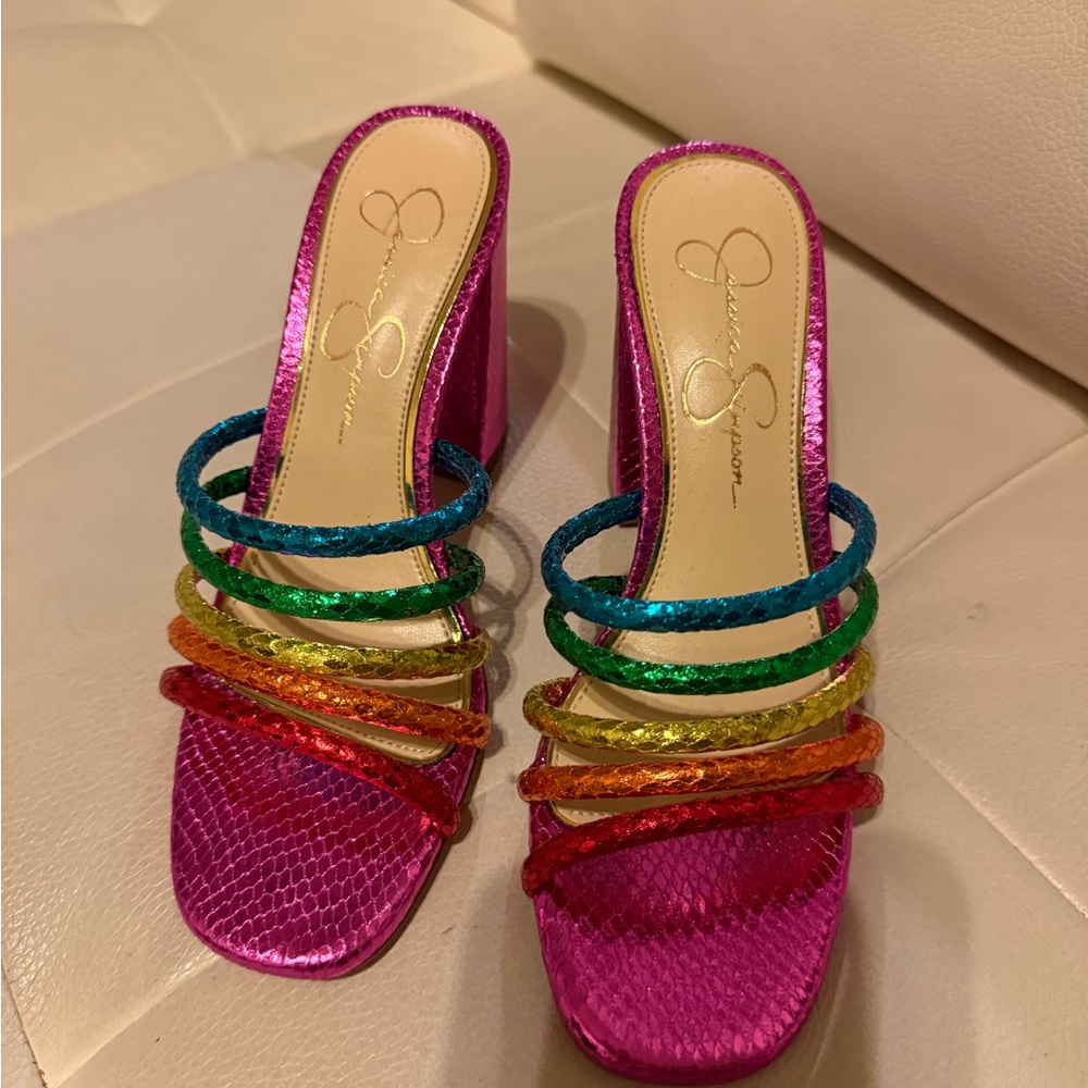 Jessica Simpson Multicolor Strappy Heels